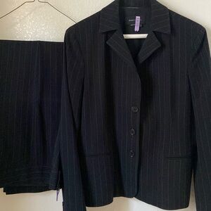 Pinstripe pants suit
